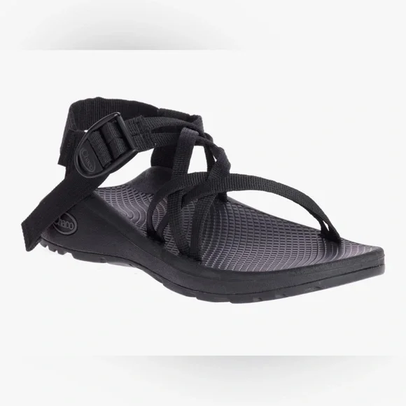 Chaco Dual Strap Cloud Sandal Women Solid Black - Picture 3 of 12